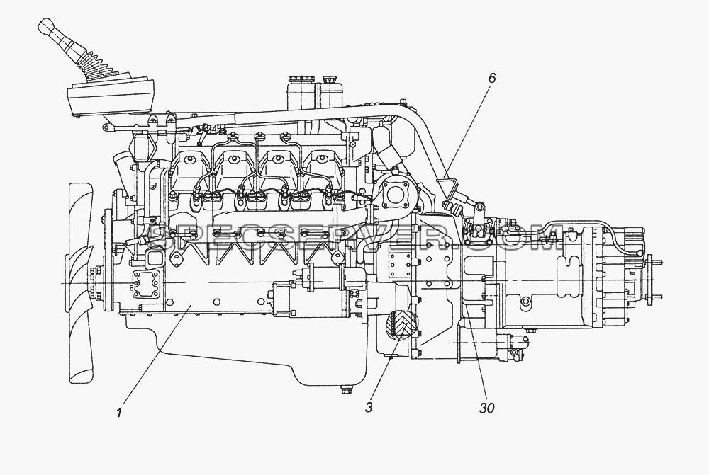 740.60-1000300-91 Агрегат силовой для КамАЗ-6522 (Euro-2, 3) (список запасных частей)