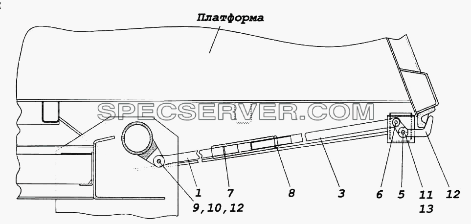 Установка запоров заднего борта для КамАЗ-6522 (список запасных частей)