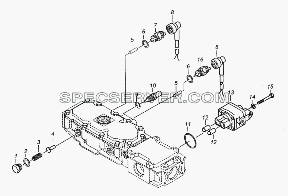 Установка датчиков механизма переключения передач для КамАЗ-6522 (список запасных частей)