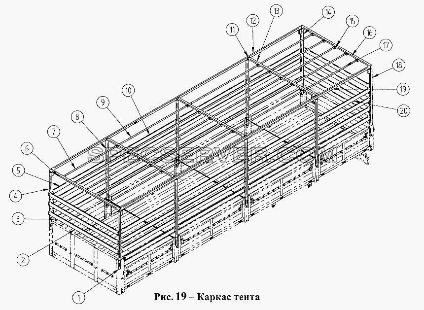 Каркас тента для СЗАПА-9340 (список запасных частей)