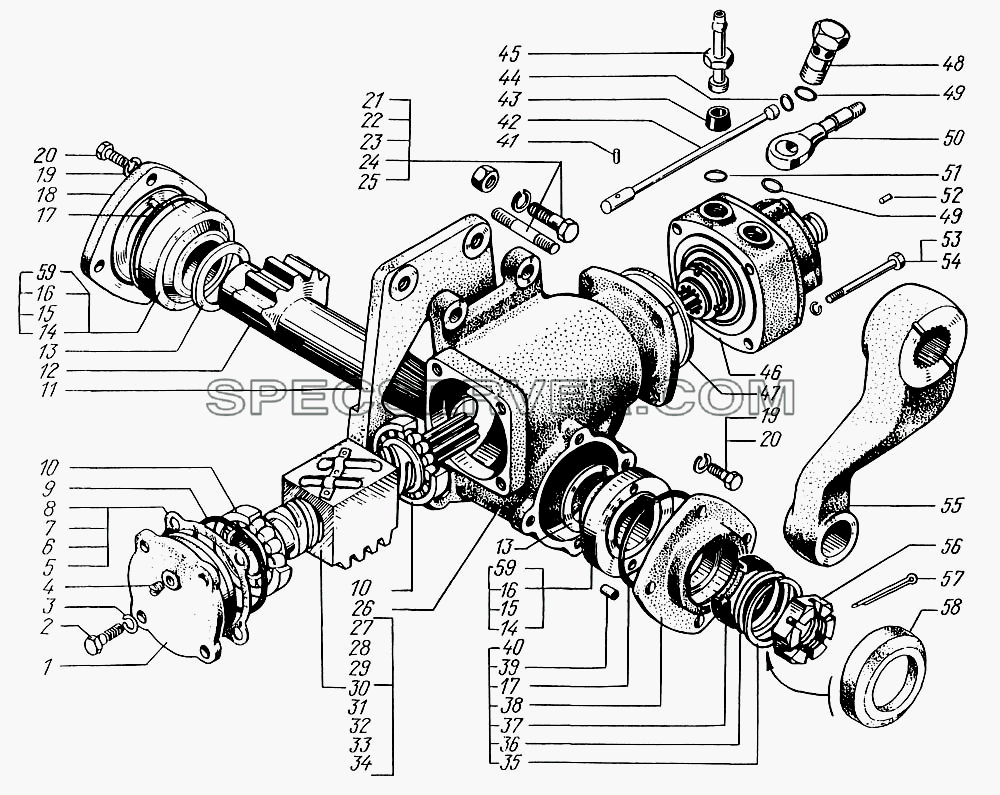 Механизм рулевой с распределителем для КрАЗ-6446 (список запасных частей)