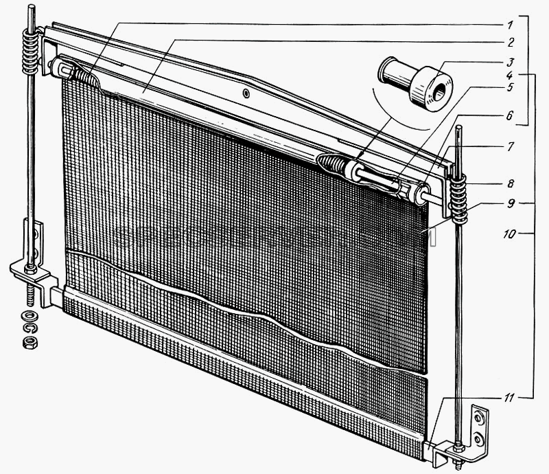 Шторка радиатора для КрАЗ-65055 (список запасных частей)