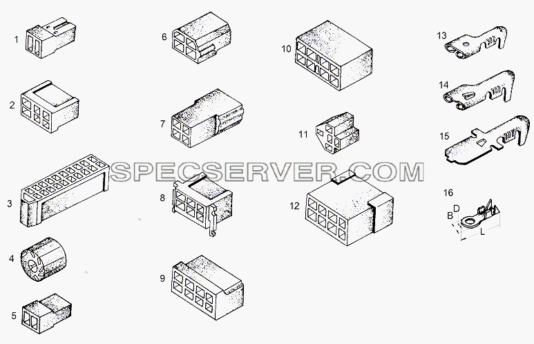 Колодки, контакты для МЗКТ-65151 