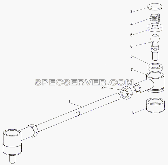 Тяга 6525-1703490 для МЗКТ-652511 (список запасных частей)