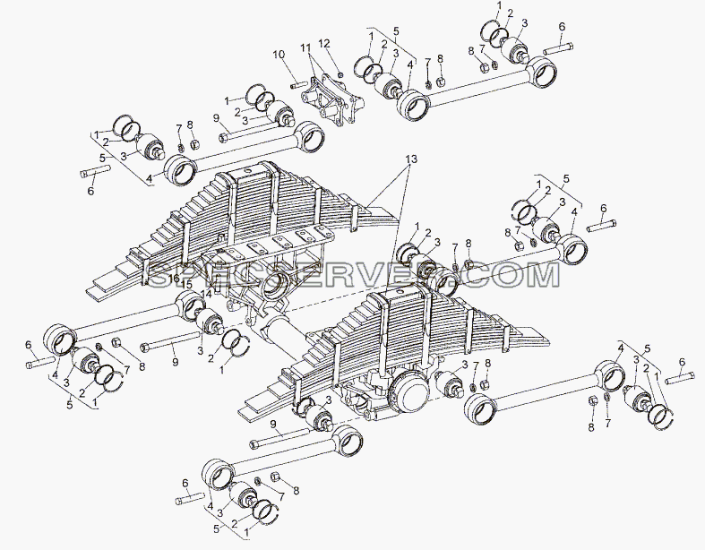 Подвеска задняя 6525-2910010 для МЗКТ-652511 (список запасных частей)
