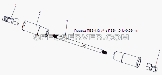 Провод 6923-3724778 для МЗКТ-7429 (список запасных частей)