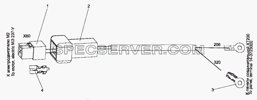 Жгут проводов 80071-3724282 для МЗКТ-751652 (список запасных частей)