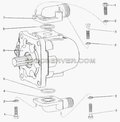 Насос усилителя рулевого управления 65271-3407010 для МЗКТ-79011 (список запасных частей)