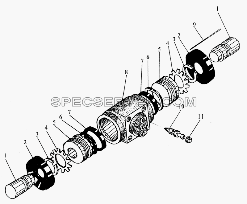 Цилиндр колесного тормоза для МЗКТ-79092 (список запасных частей)