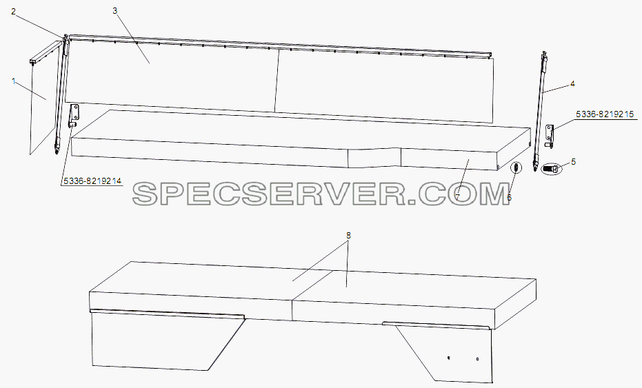 Установка спальных мест и штор для МЗКТ-79097 (список запасных частей)
