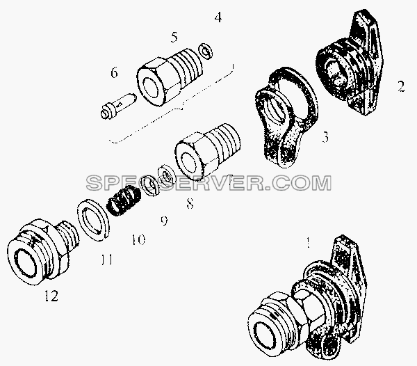 Клапан контрольного вывода для МАЗ-3PP59 (список запасных частей)