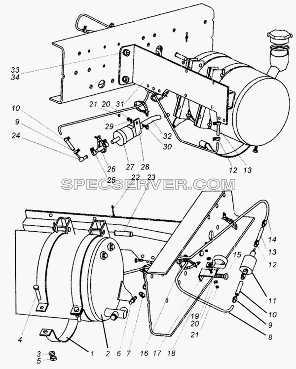 Топливопроводы питания подогревателя. Hydronic 10 для МАЗ-437040 (Зубрёнок) (список запасных частей)