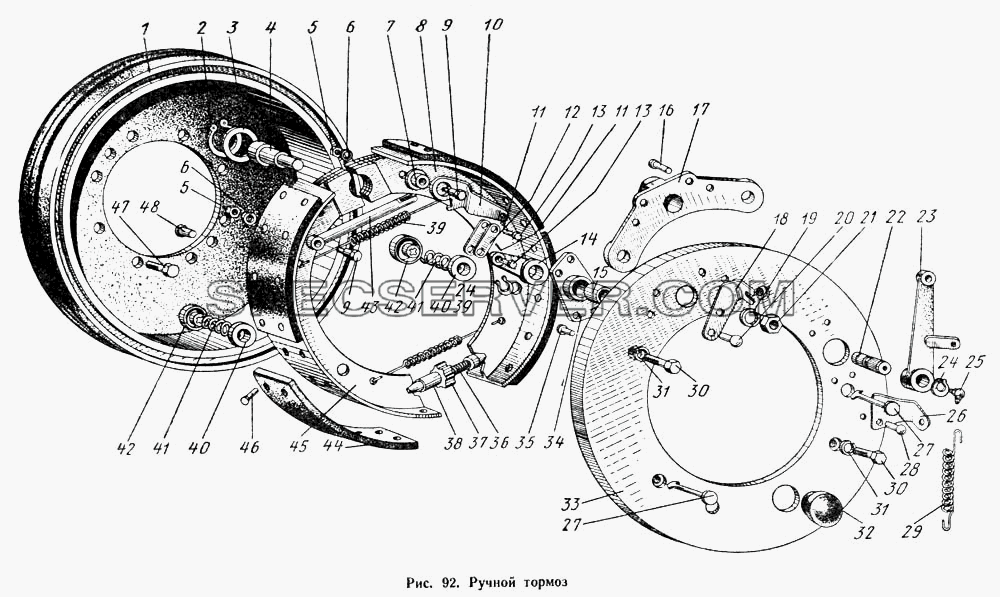 Ручной тормоз для МАЗ-504А (список запасных частей)