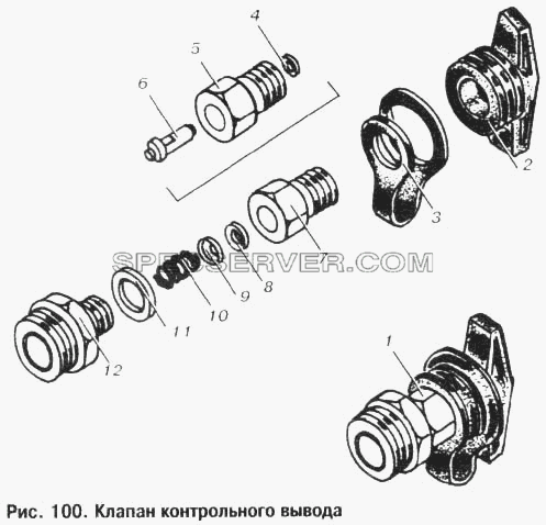 Клапан контрольного вывода для МАЗ-53366 (список запасных частей)
