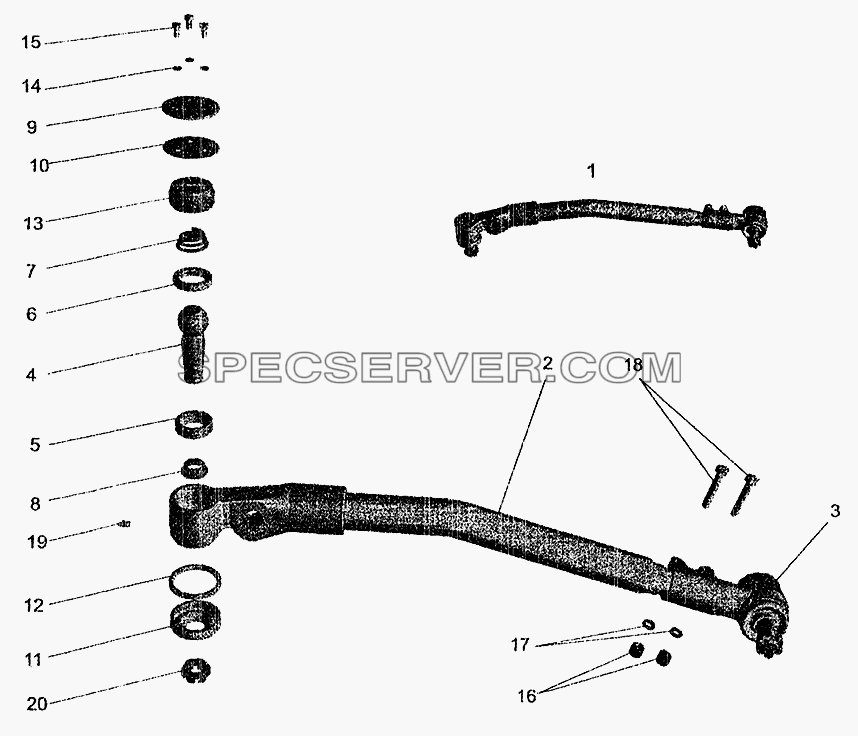 Тяга продольная для МАЗ-5337 (2005) (список запасных частей)
