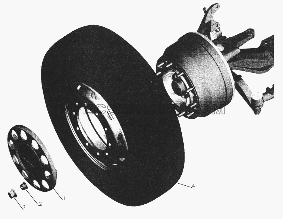 Установка передних колес для МАЗ-544069 (список запасных частей)