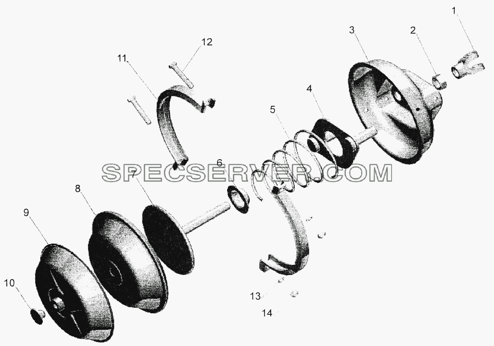 Камера тормозная 5336-3519210 для МАЗ-544069 (список запасных частей)