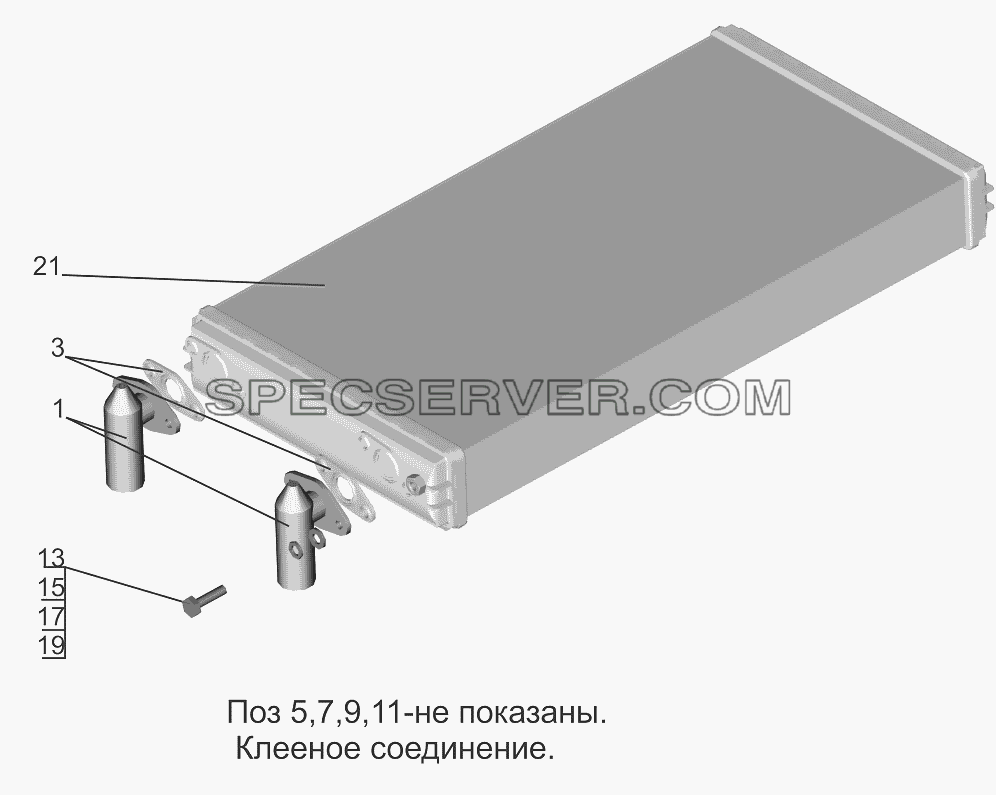 Радиатор отопителя 643008-8101060-010 для МАЗ-5440B9, 6430B9 (список запасных частей)