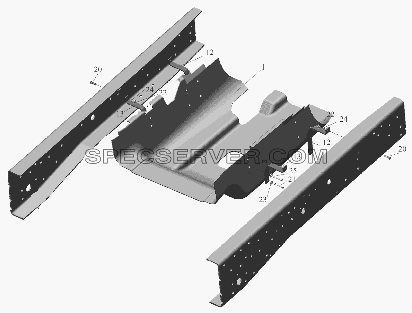 Установка шумоизоляционных экранов 5440A9-1061004 для МАЗ-5440B9, 6430B9 (список запасных частей)
