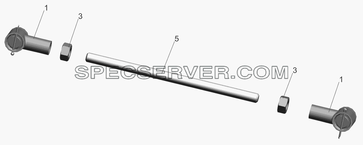 Тяга 64302-1703490, 6422-1703490-01 для МАЗ-5440B9, 6430B9 (список запасных частей)