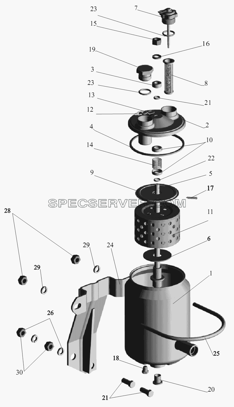 Бак масляный 64221-3410008 для МАЗ-551605 (список запасных частей)