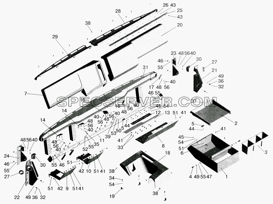 Панель приборов для МАЗ-5516 (2003) (список запасных частей)