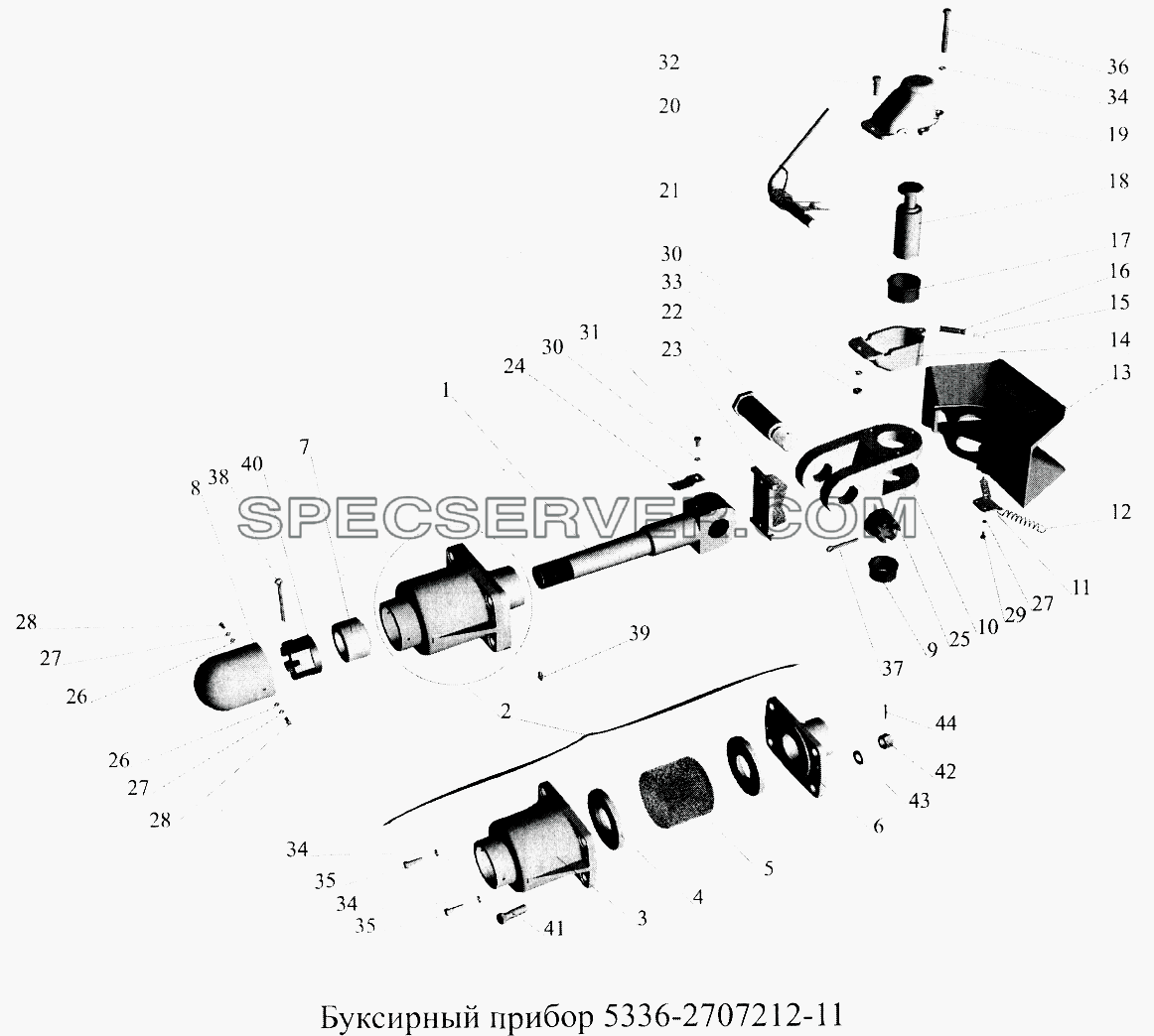 Буксирный прибор 5336 2707212-11 для МАЗ-5516А5 (список запасных частей)