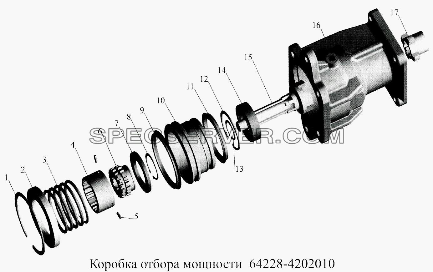 Коробка отбора мощности 64278-4202010 для МАЗ-5516А5 (список запасных частей)