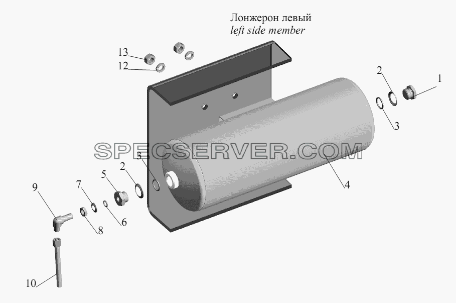 Ресивер регенерации для МАЗ-555102, 5551А2 (список запасных частей)