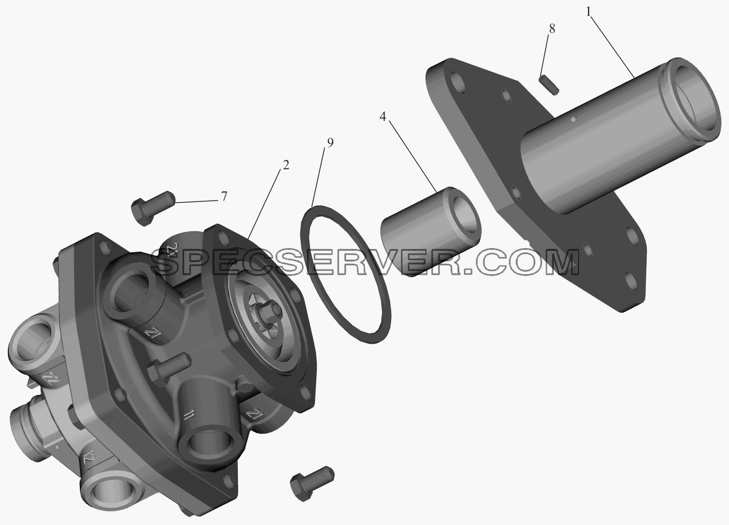 Тормозной кран 64221-3514108-010 для МАЗ-630333 (список запасных частей)
