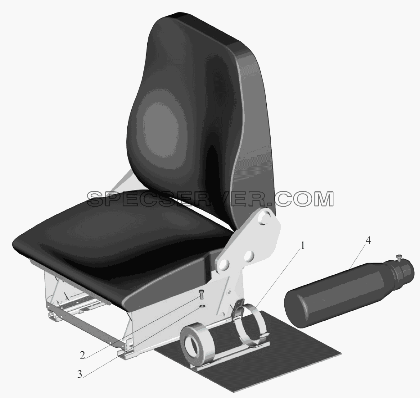 Установка огнетушителя 5516-3910040 для МАЗ-6303A3, 6303A5 (список запасных частей)