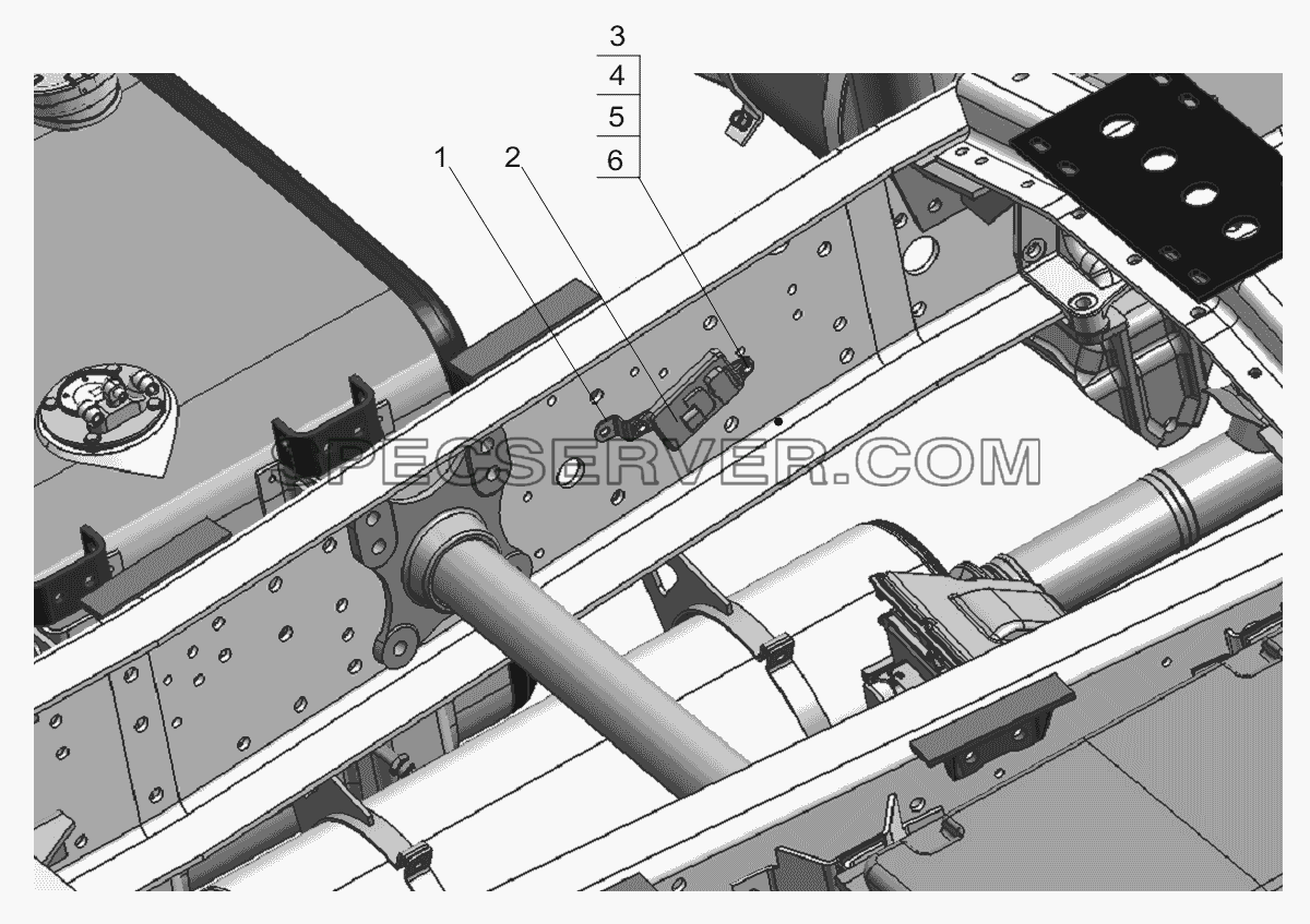 Установка датчика NOx на автомобили МАЗ-534035, 555035 для МАЗ-631236 (список запасных частей)