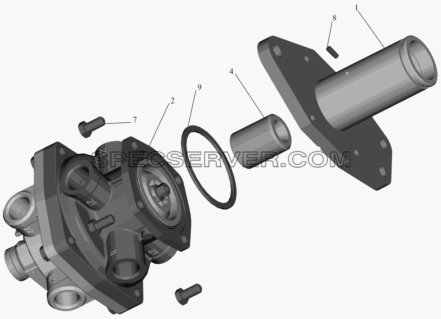Тормозной кран 64221-3514108-010 для МАЗ-631705 (список запасных частей)