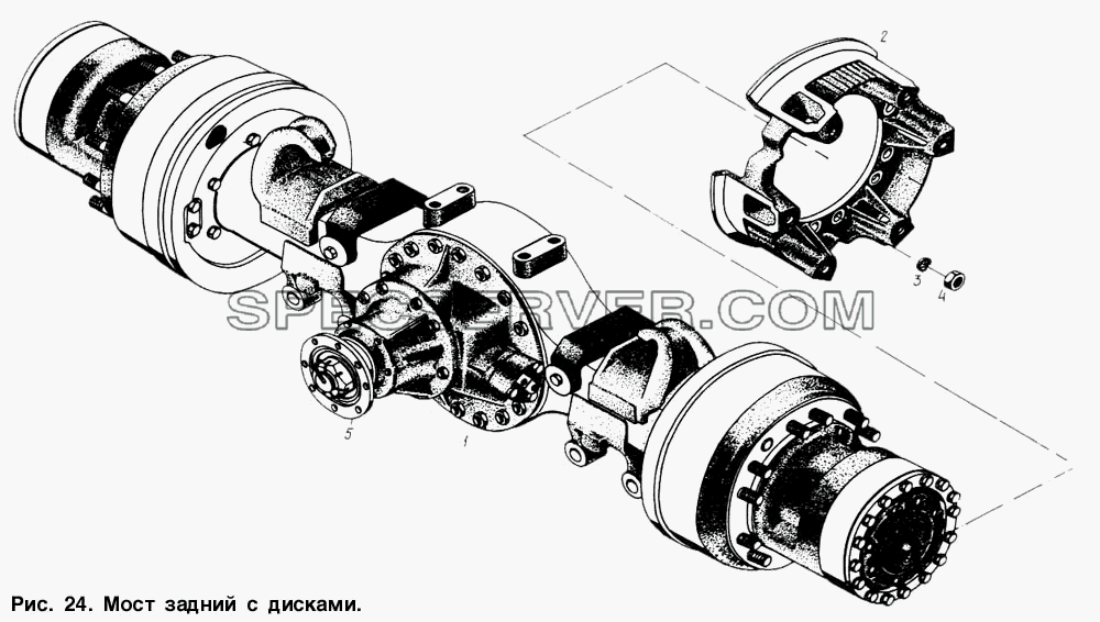 Мост задний с дисками для МАЗ-6317 (список запасных частей)