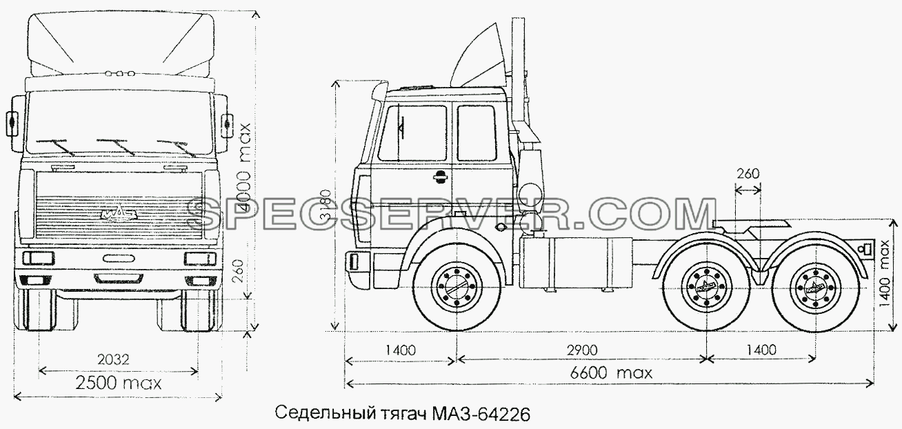 Седельный тягач МАЗ-64226 для МАЗ-64226 (список запасных частей)