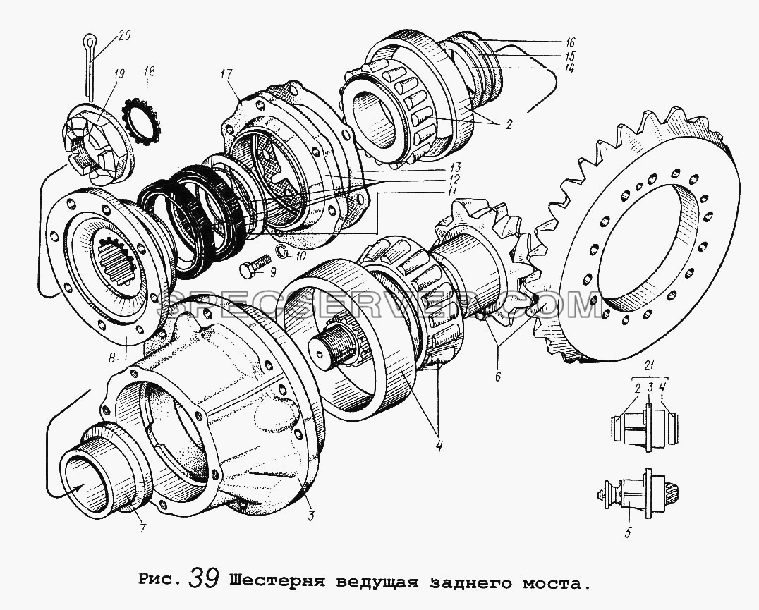Шестерня ведущая заднего моста для МАЗ-64229 (список запасных частей)