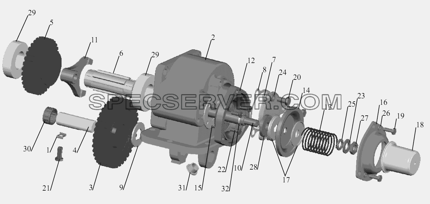 Коробка отбора мощности 503-4202010-Б для МАЗ-6422, 5432 (список запасных частей)