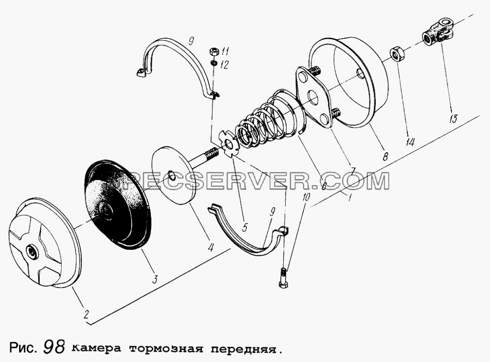 Камера тормозная передняя для МАЗ-64255 (список запасных частей)