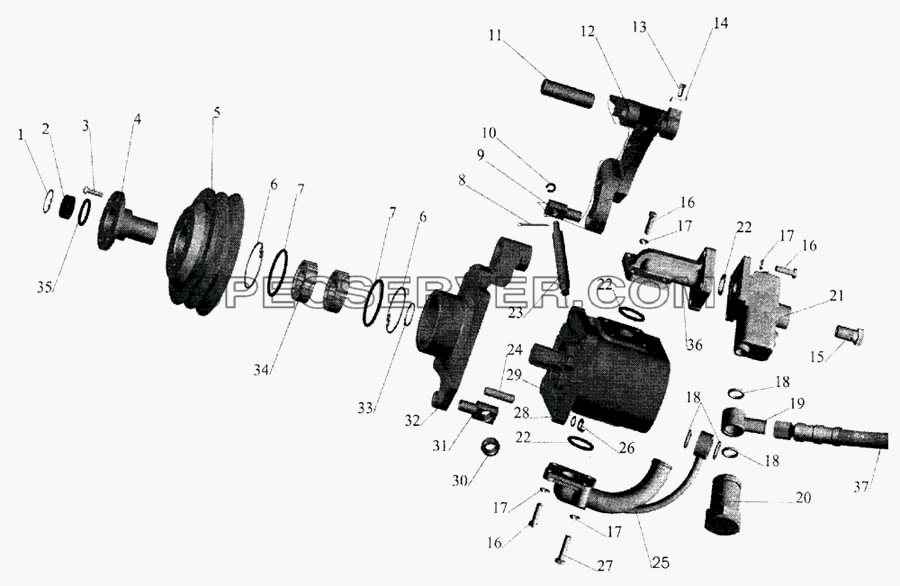 Насос 543240-3407008 для МАЗ-643068 (список запасных частей)