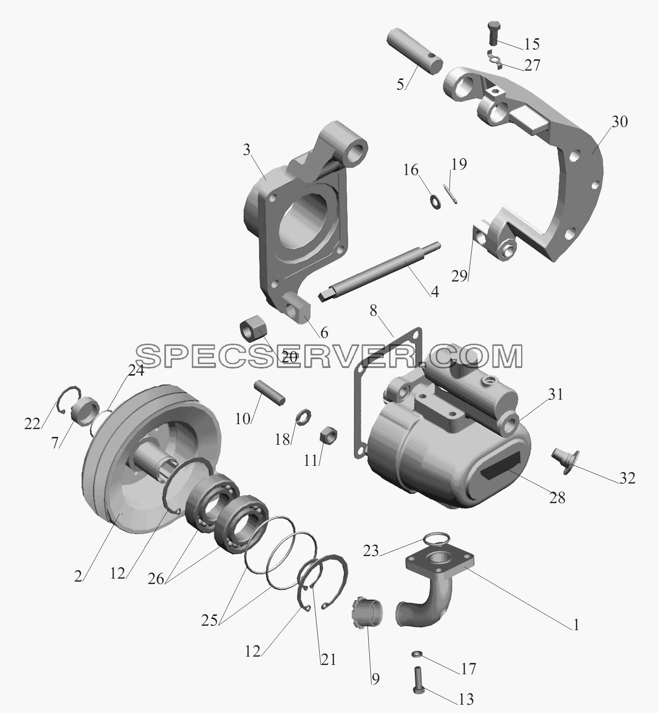 Насос 630300-3407010 (-700) для МАЗ-6430A8 (5440A8, 5440A5) (список запасных частей)