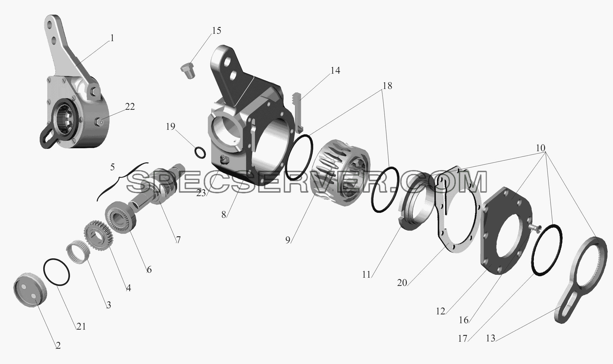 Рычаг регулировочный для МАЗ-6430A8 (5440A8, 5440A5) (список запасных частей)