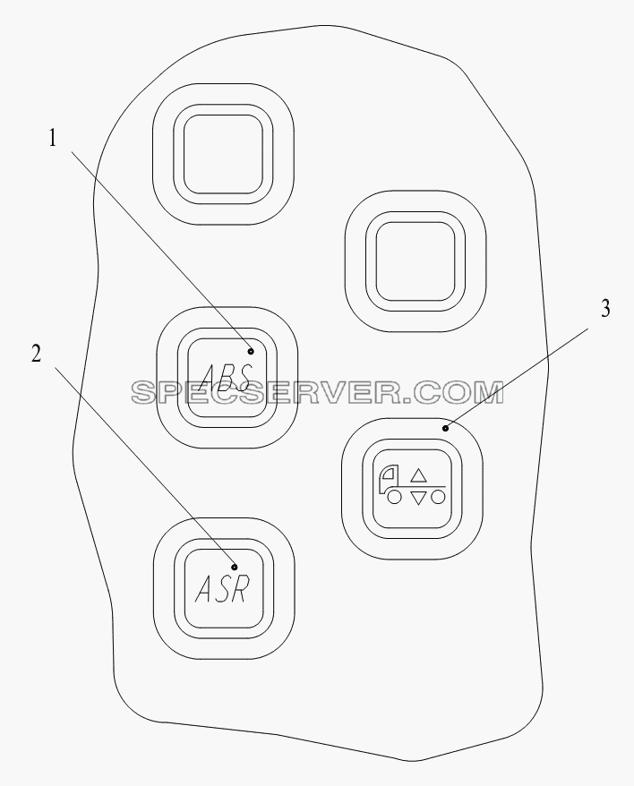 Выключатели ABS, ASR и ECAS для МАЗ-6430A8 (5440A8, 5440A5) (список запасных частей)