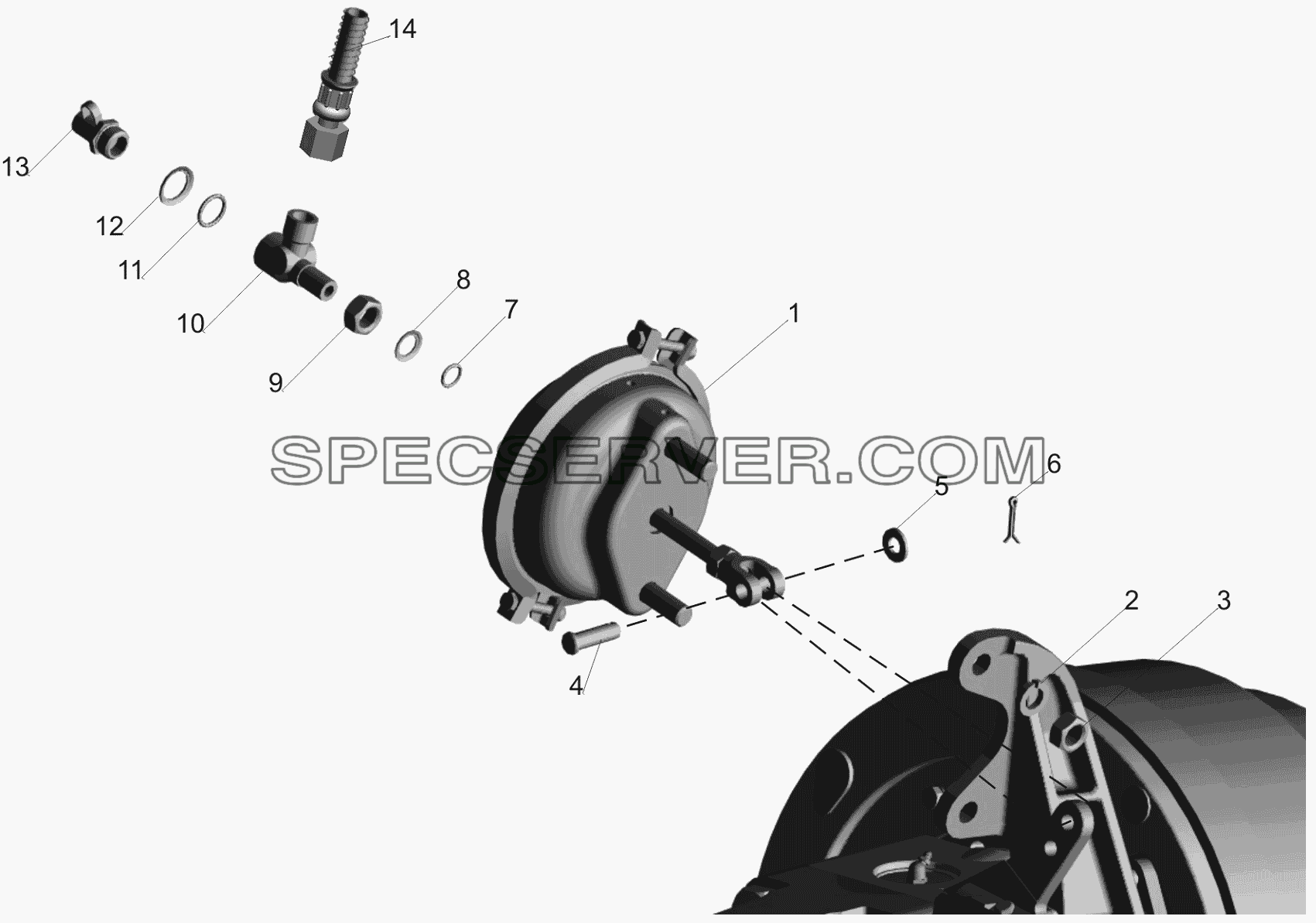 Крепление тормозных камер 643008-3519001 для МАЗ-650119 (список запасных частей)