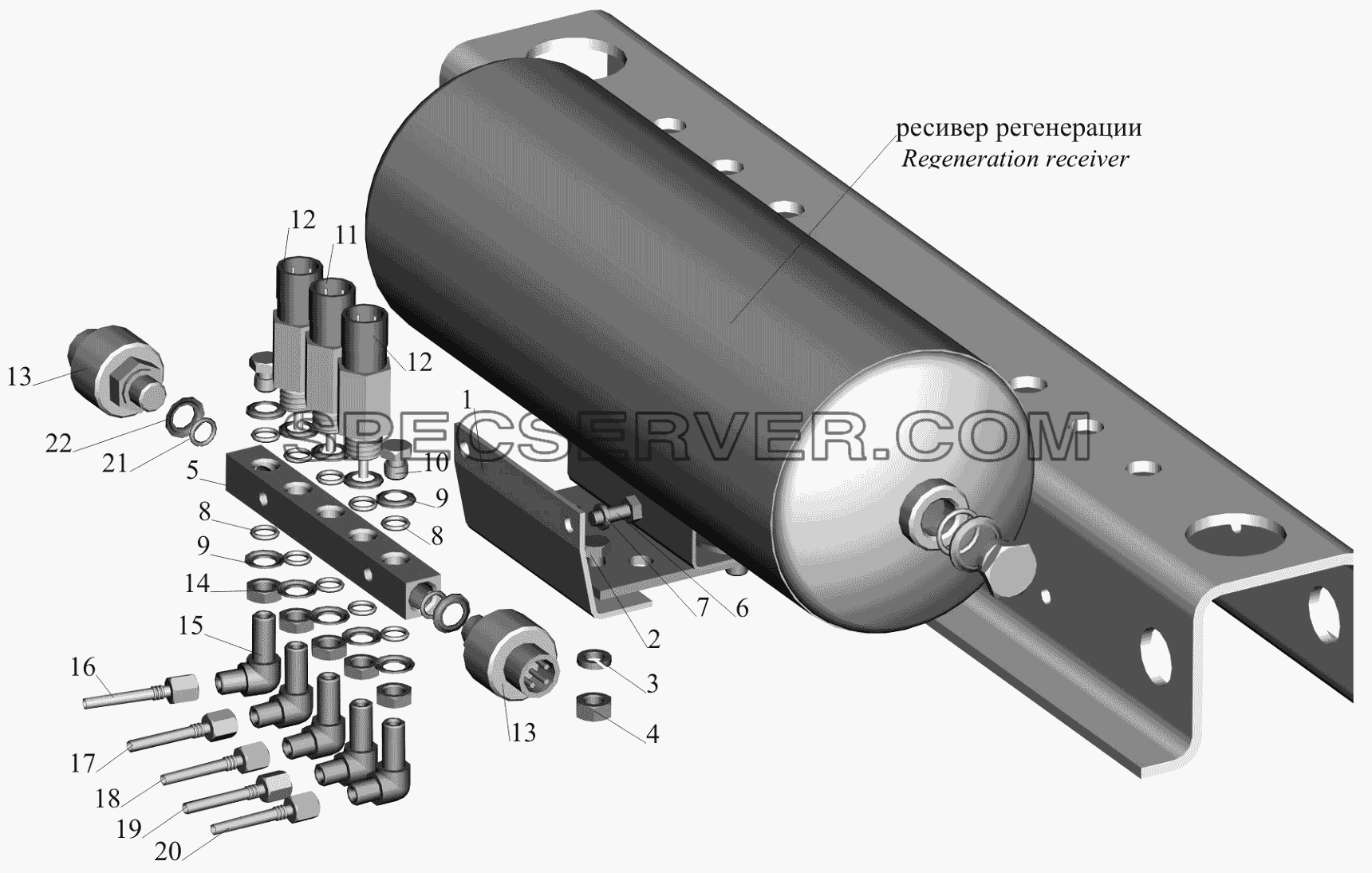Установка датчиков для МАЗ-650119 (список запасных частей)