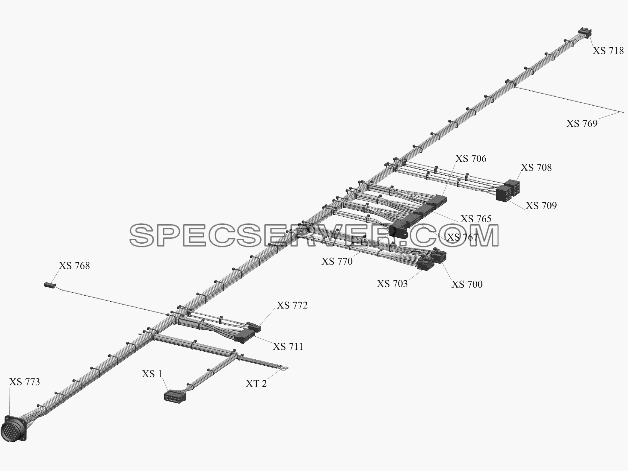 Жгут АБС по кабине 437137-3724610 для МАЗ-650119 (список запасных частей)