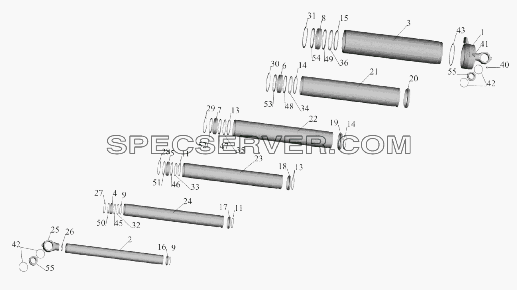 Гидроцилиндр 55165-8603510 для МАЗ-651705 (список запасных частей)