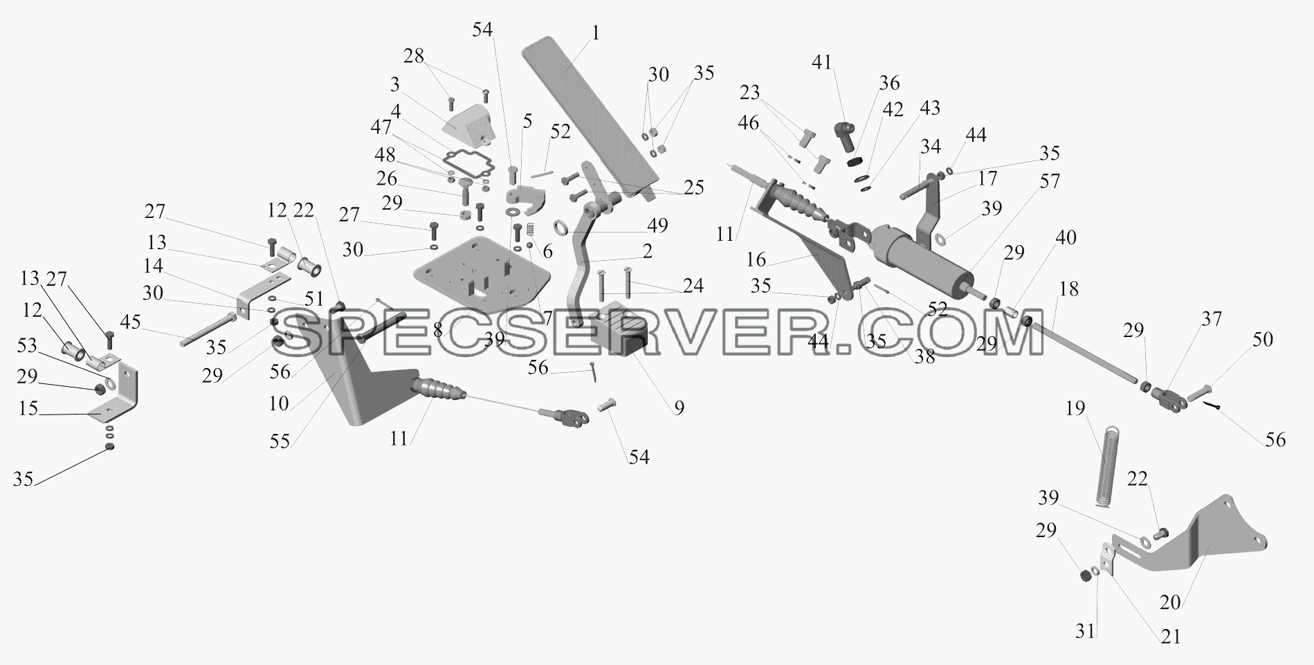 Привод управления двигателем 543208-1108002-010 для МАЗ-651705 (список запасных частей)