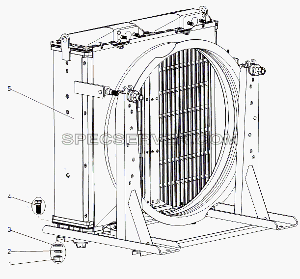 Установка радиатора для МАЗ-74131 (список запасных частей)
