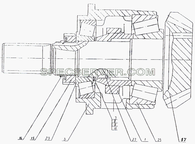 Шестерня коническая ведущая для МАЗ-74131 (список запасных частей)