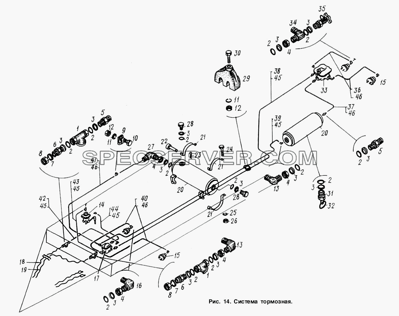 Система тормозная для МАЗ-83781 (список запасных частей)